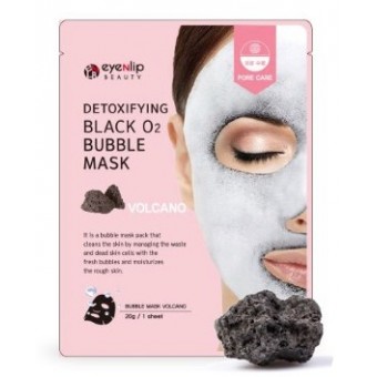 Eyenlip Detoxifying Black O2 Bubble Mask Volcano - Маска тканевая кислородная с вулканическим пеплом